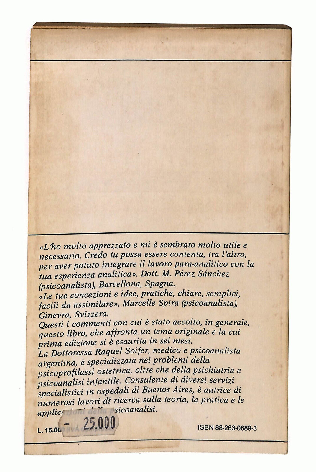 EBOND Psicodinamica Della Gravidanza Parto e PuerperioR. Soifer Libro LI021606