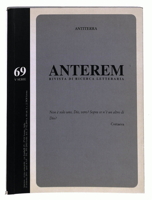 EBOND Anterem Rivista Di Ricerca Letteraria n 69 Libro LI021655