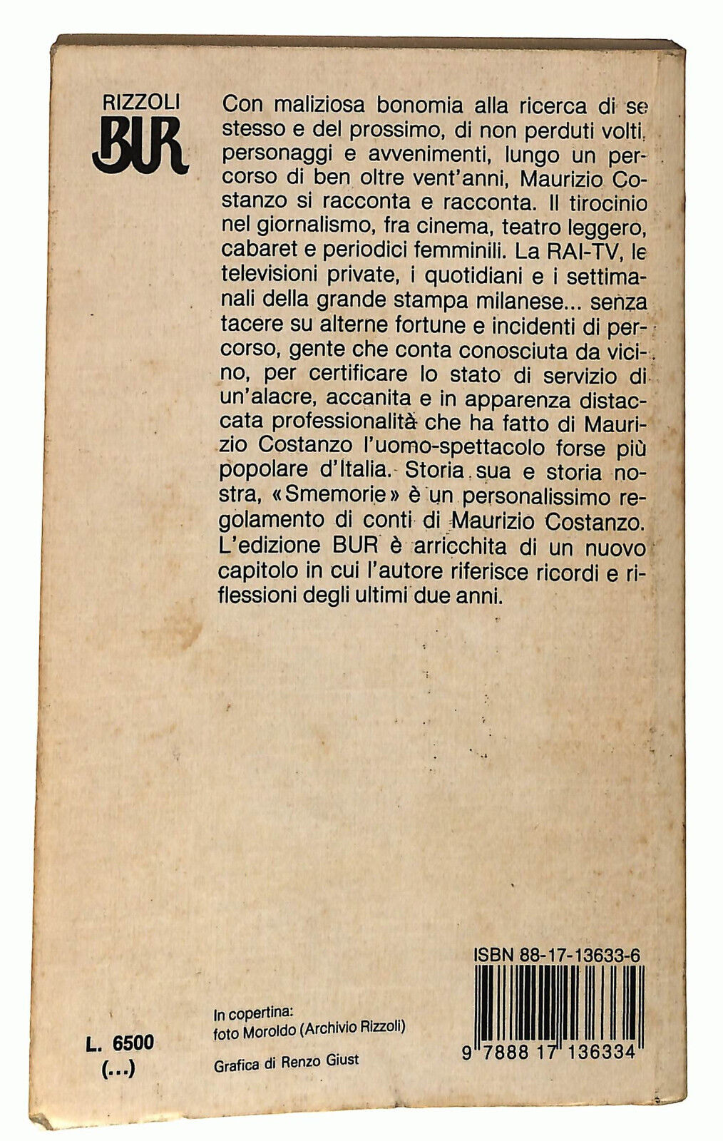 EBOND Smemorie Di Maurizio Costanzo 1986 Libro LI021817