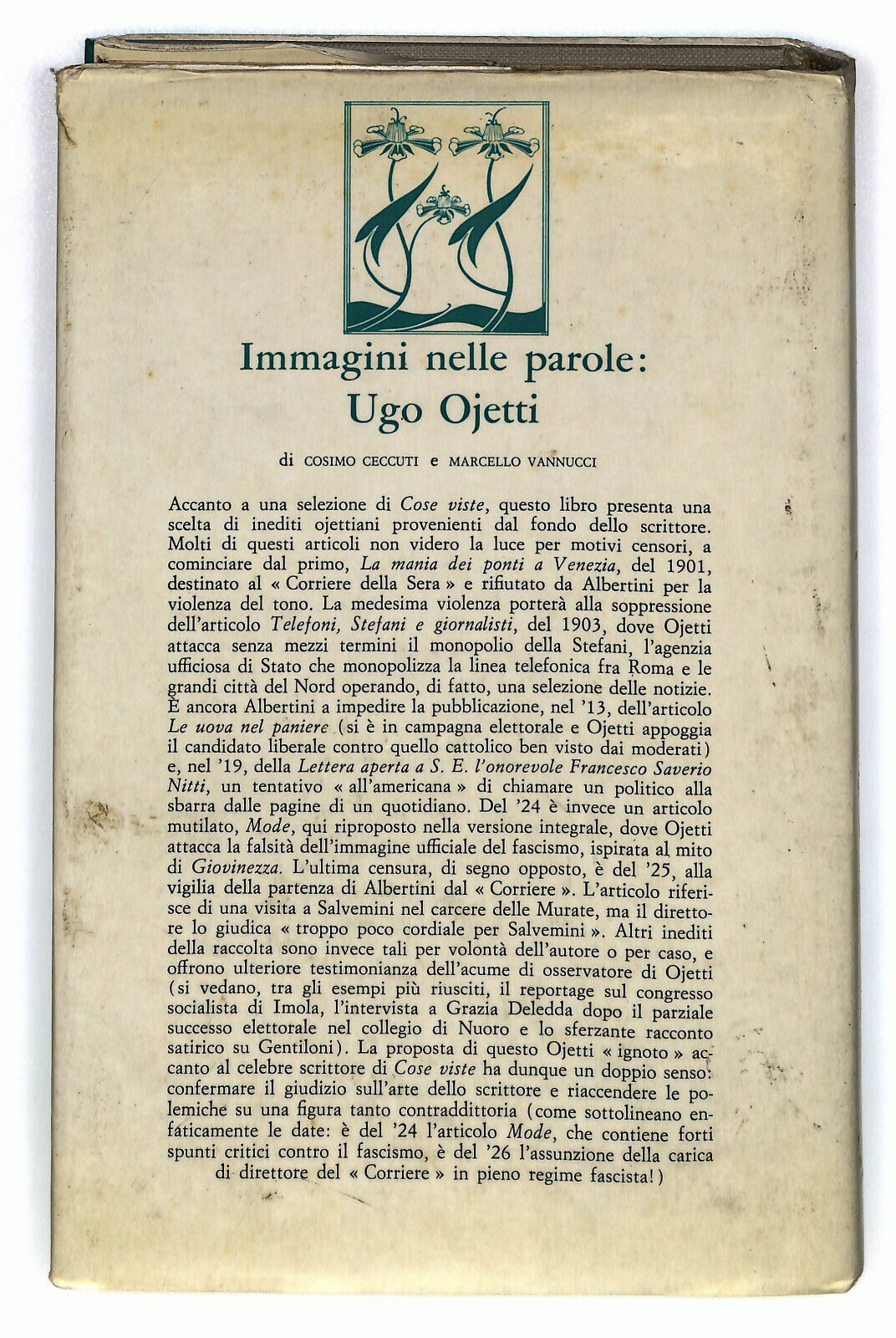 EBOND Immagini Nelle Parole: Ugo Ojetti Di Cosimo Ceccuti Libro LI022201