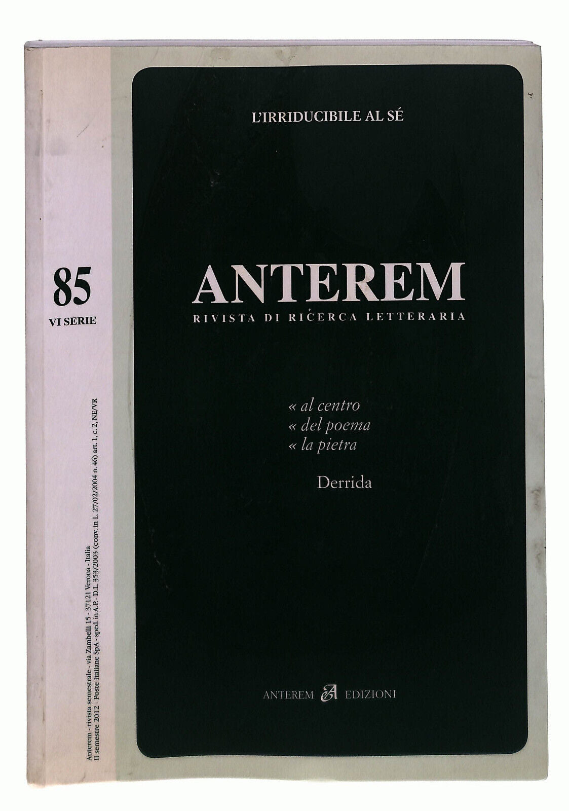 EBOND Anterem Rivista Di Ricerca Letteraria n 85 Libro LI022304