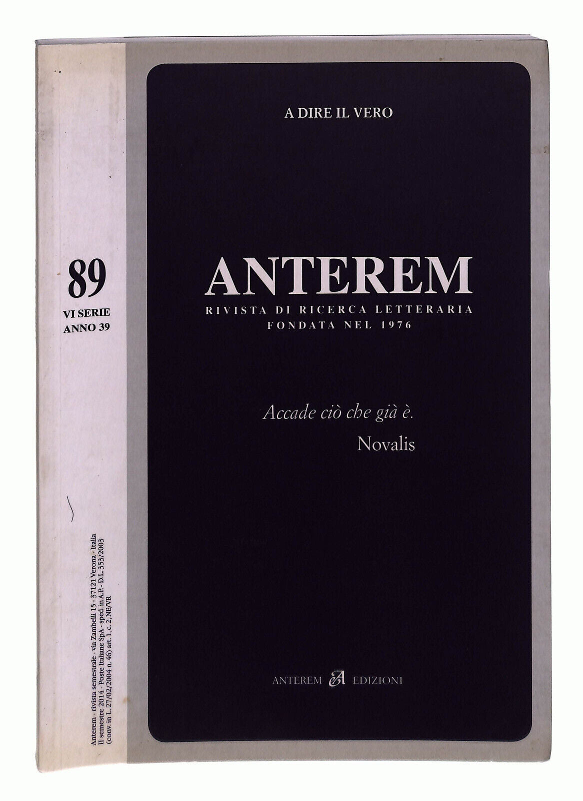 EBOND Anterem Rivista Di Ricerca Letteraria n 89 Libro LI022305