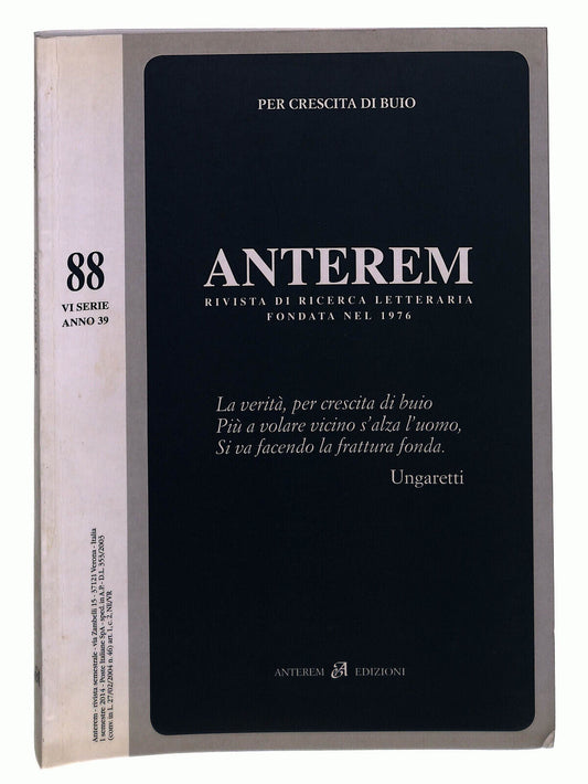 EBOND Anterem Rivista Di Ricerca Letteraria n 88 Libro LI022307
