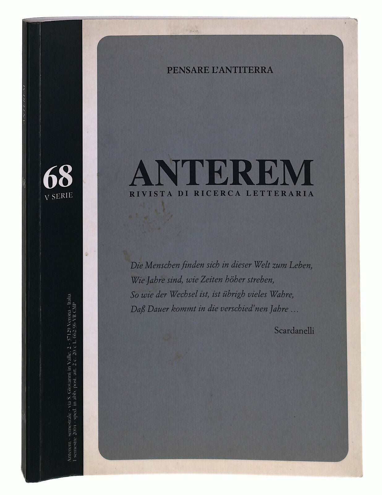 EBOND Anterem Rivista Di Ricerca Letteraria n 68 Libro LI022359