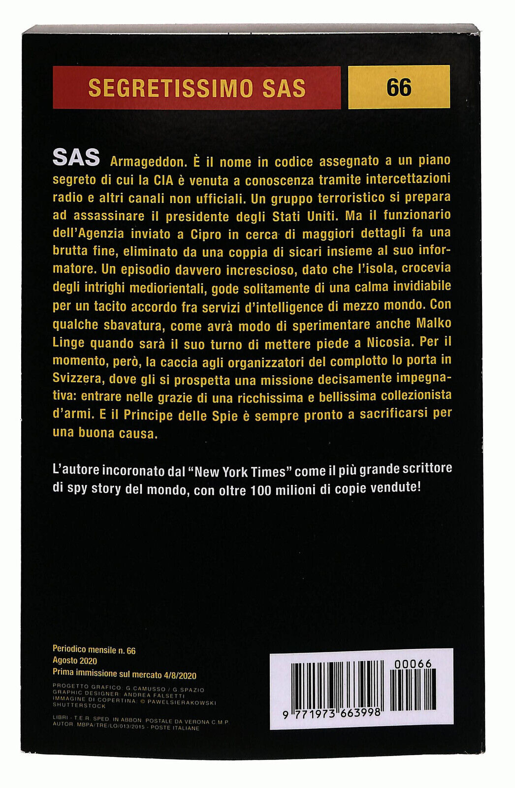 EBOND Segretissimo Sas Ci Prova a Cipro N. 66 2020 Libro LI022502