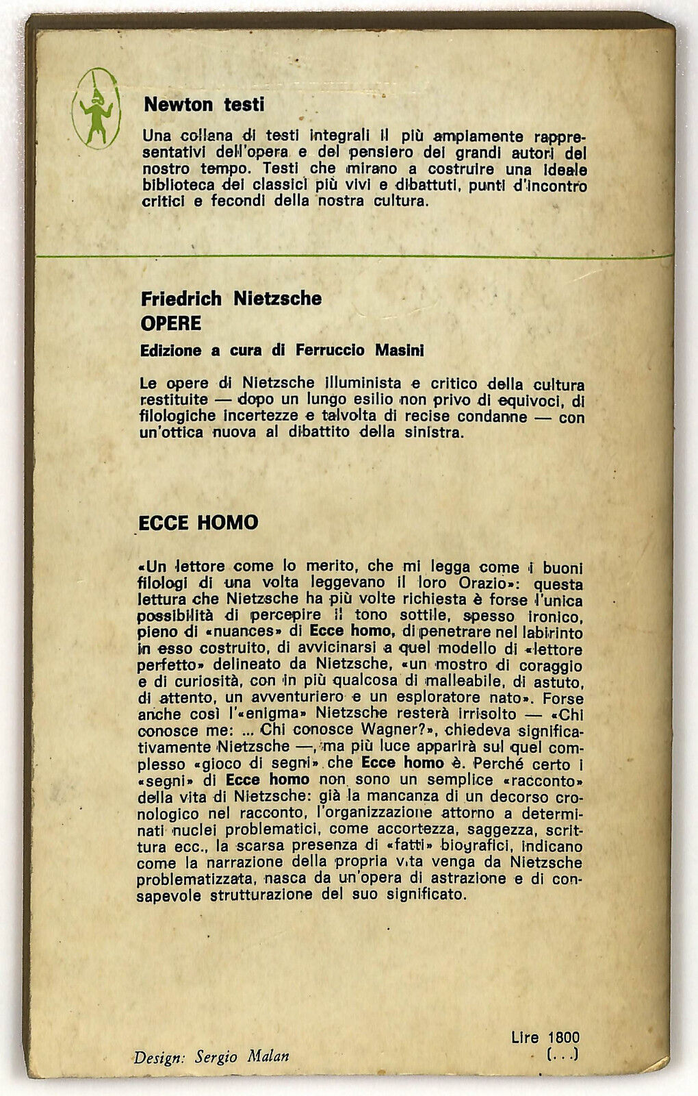 EBOND Ecce Homo Di Friedrich W. Nietzsche 1978 Libro LI022912