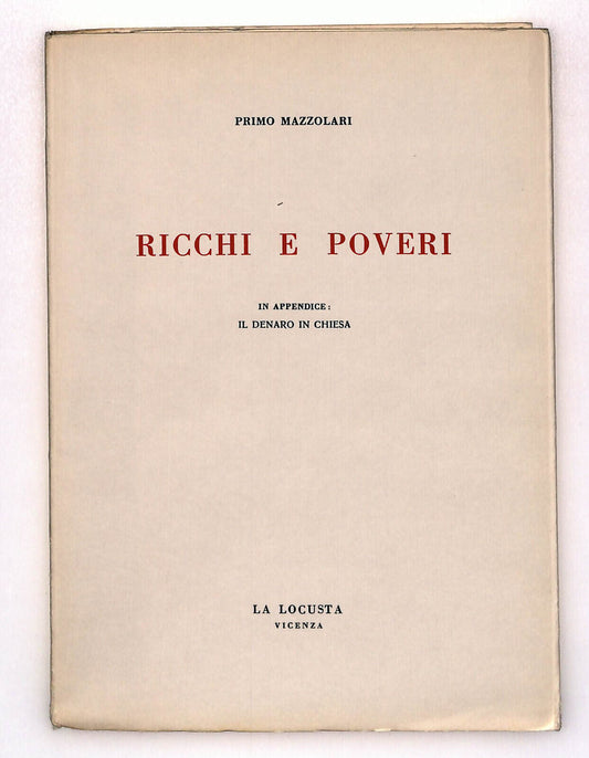 EBOND Ricchi e Poveri Di Primo Mazzolari La Locusta Vicenza Libro LI023105