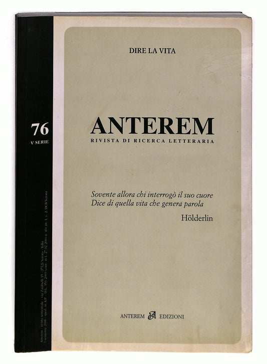 EBOND Anterem Rivista Di Ricerca Letteraria n 76 Libro LI023124