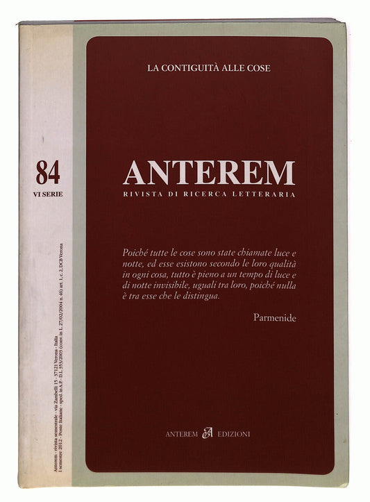 EBOND Anterem Rivista Di Ricerca Letteraria n 84 Libro LI023125
