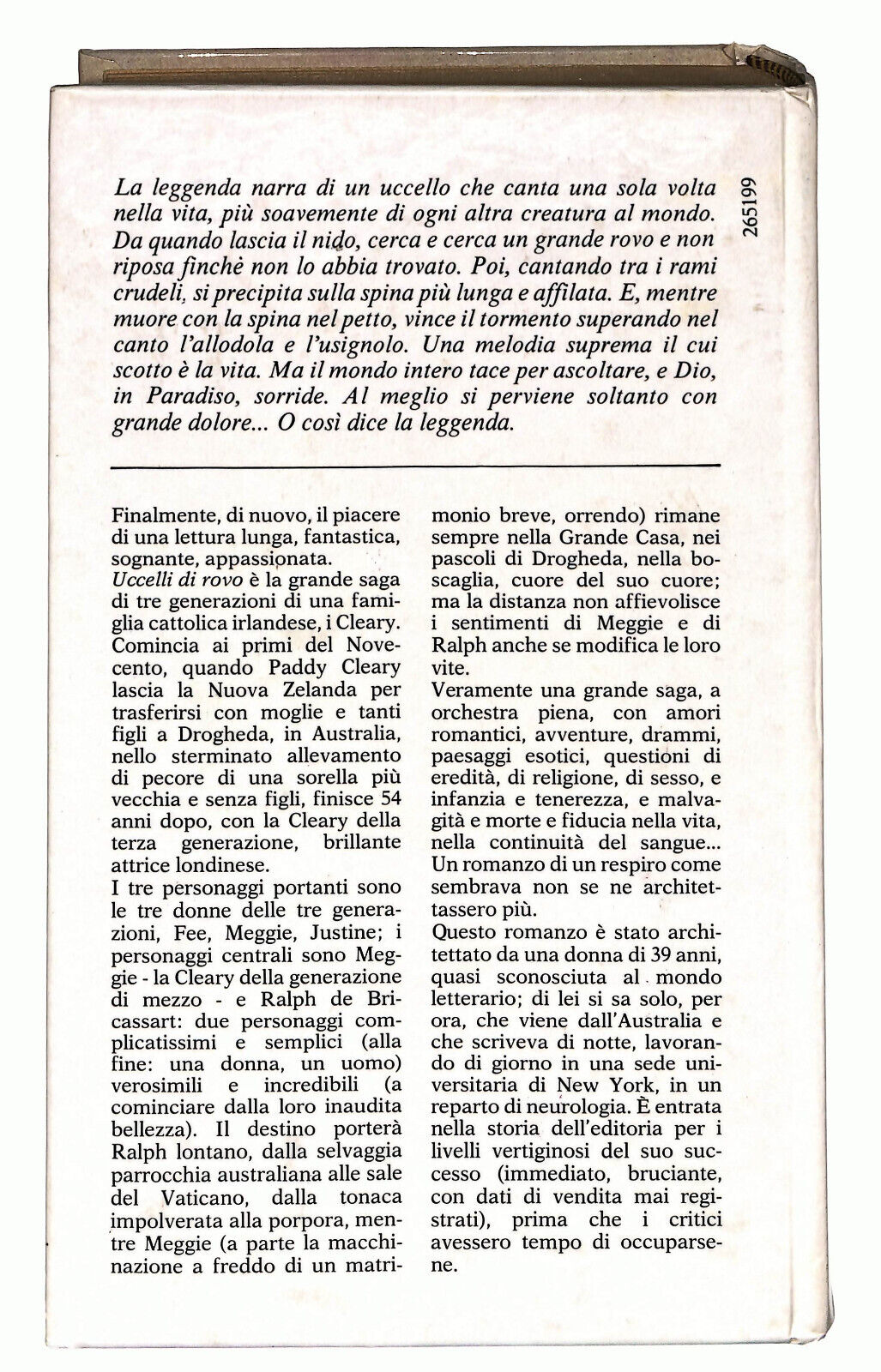 EBOND Uccelli Di Rovo Di Colleen Mc Cullough Libro LI023208