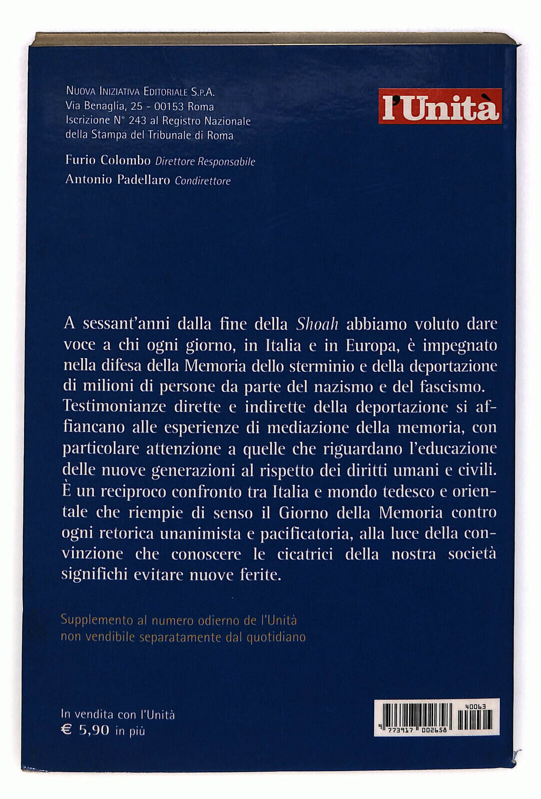 EBOND Voci Della Memoria L'unita Libro LI023418