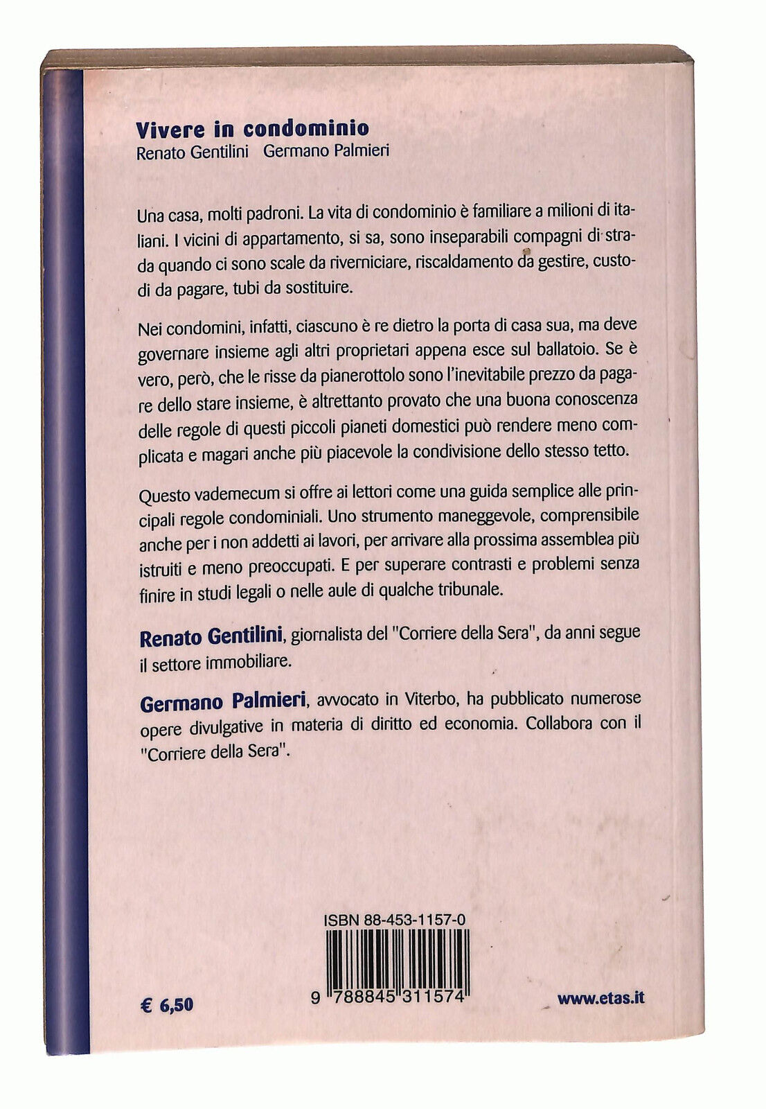 EBOND Vivere In Condominio Di Renato Gentilini e Germano Palmieri Libro LI024053