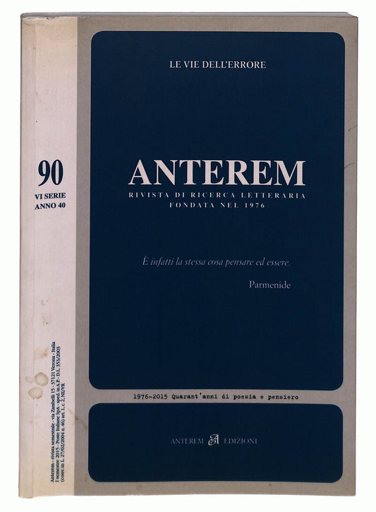 EBOND Anterem Rivista Di Ricerca Letteraria n 90 Libro LI024108