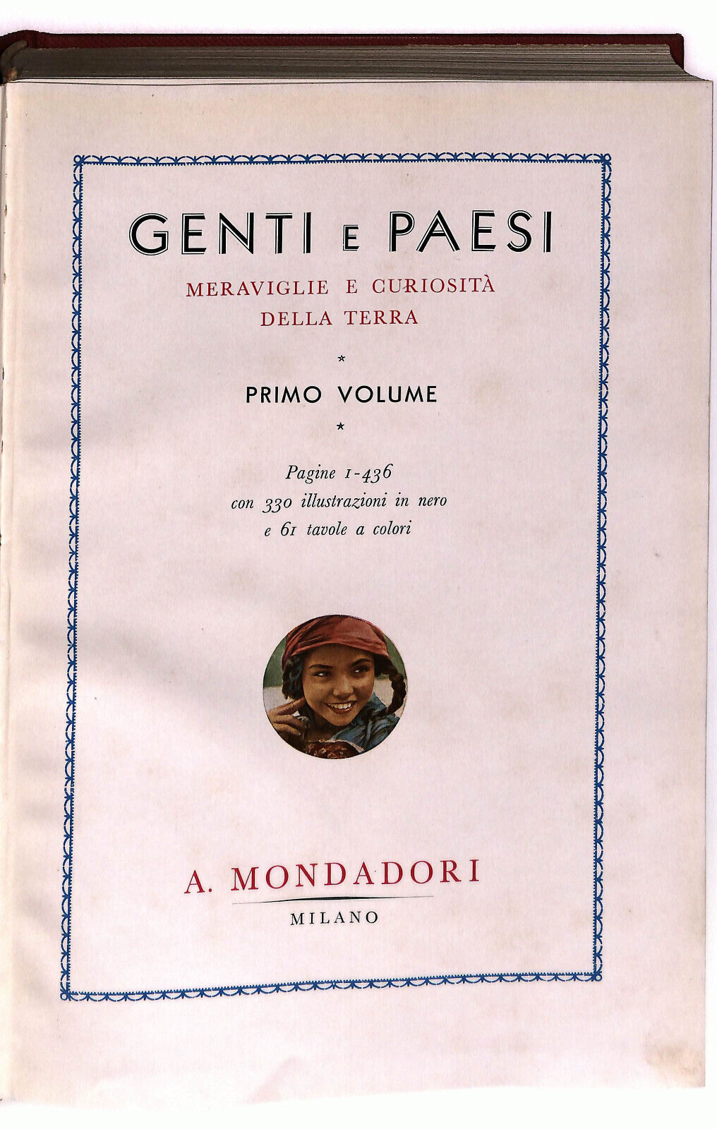 EBOND Genti e Paesi Vol. 1 1932 Mondadori Libro LI024211