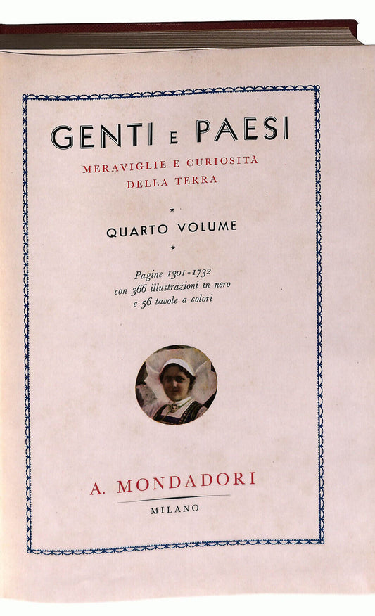EBOND Genti e Paesi Vol. 4 1934 Mondadori Libro LI024214