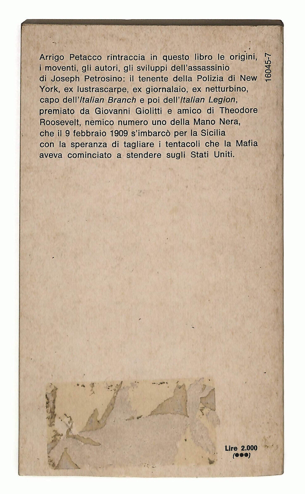 EBOND Joe Petrosino Di Arrigo Petacco 1978 Mondadori Libro LI024503