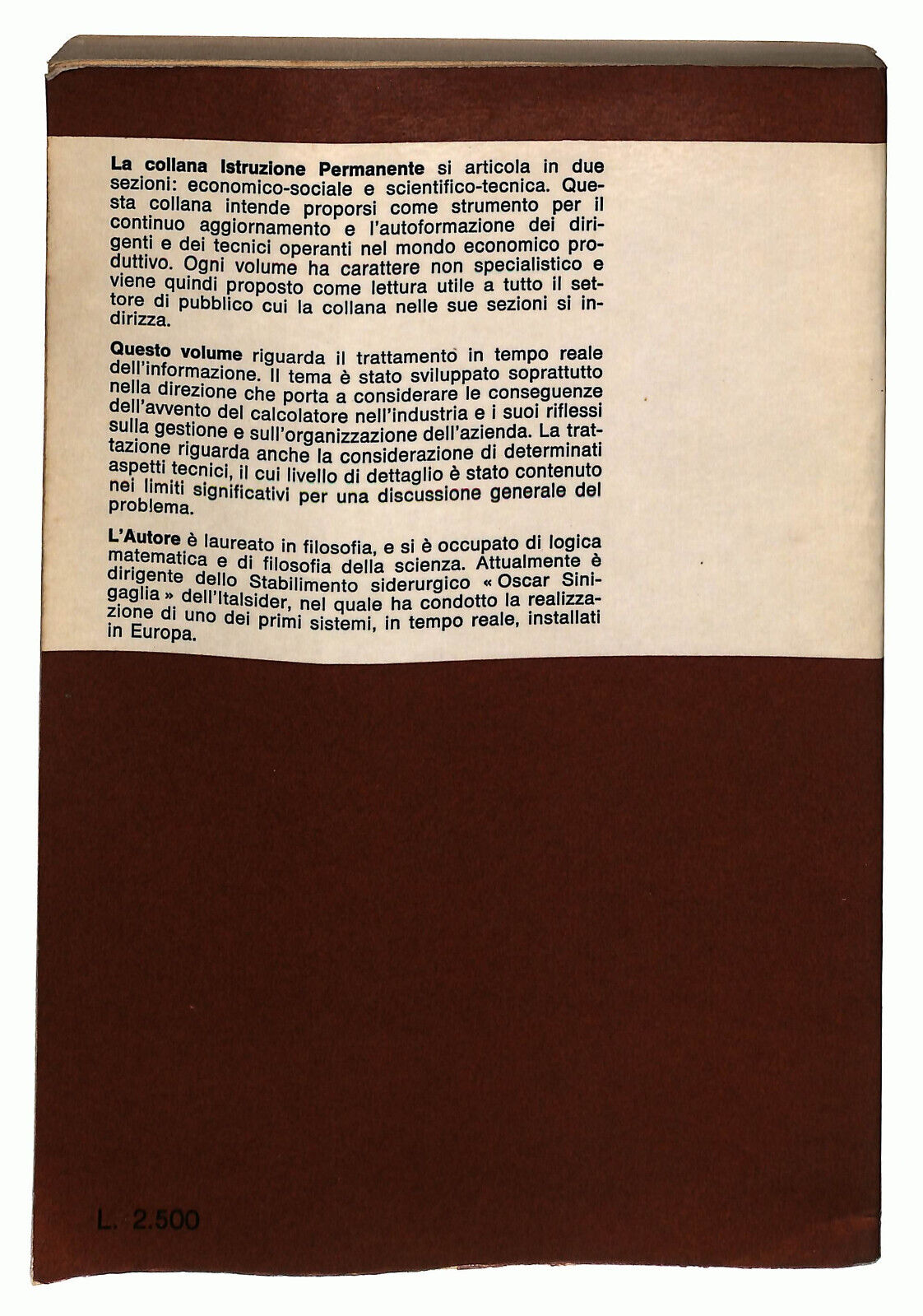 EBOND Tempo Reale e Calcolatore Elettronico Di Franco Latini 1969 Libro LI024854