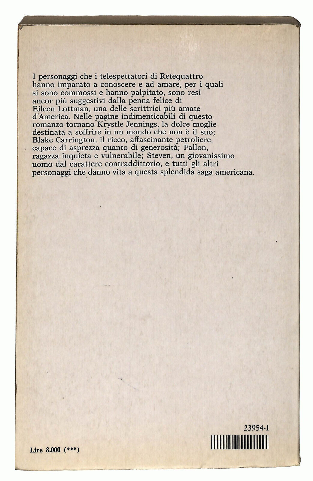 EBOND Dinasty Di Eileen Lottman Mondadori 1983 Libro LI025306