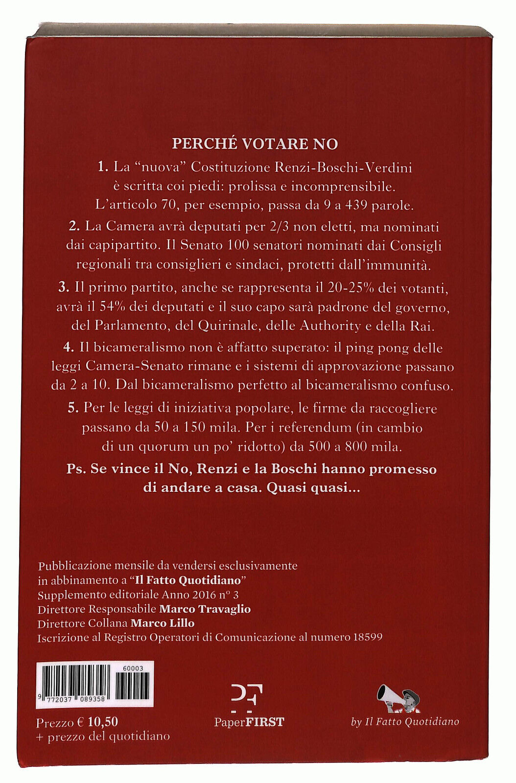 EBOND Perche No Di M. Travaglio e S. Truzzi Libro LI025505