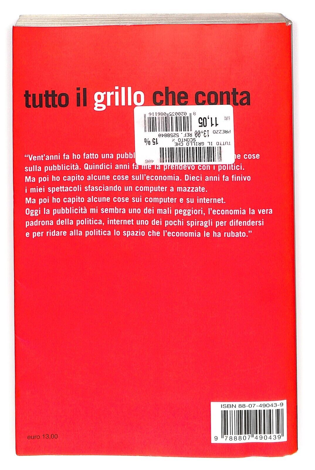 EBOND Tutto Il Grillo Che Conta. Dodici Anni Di Monologhi Libro LI025655