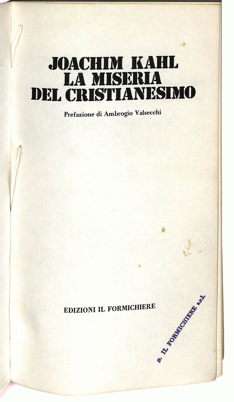 EBOND La Miseria Del Cristianesimo Di Joachim Kahl Libro LI025667