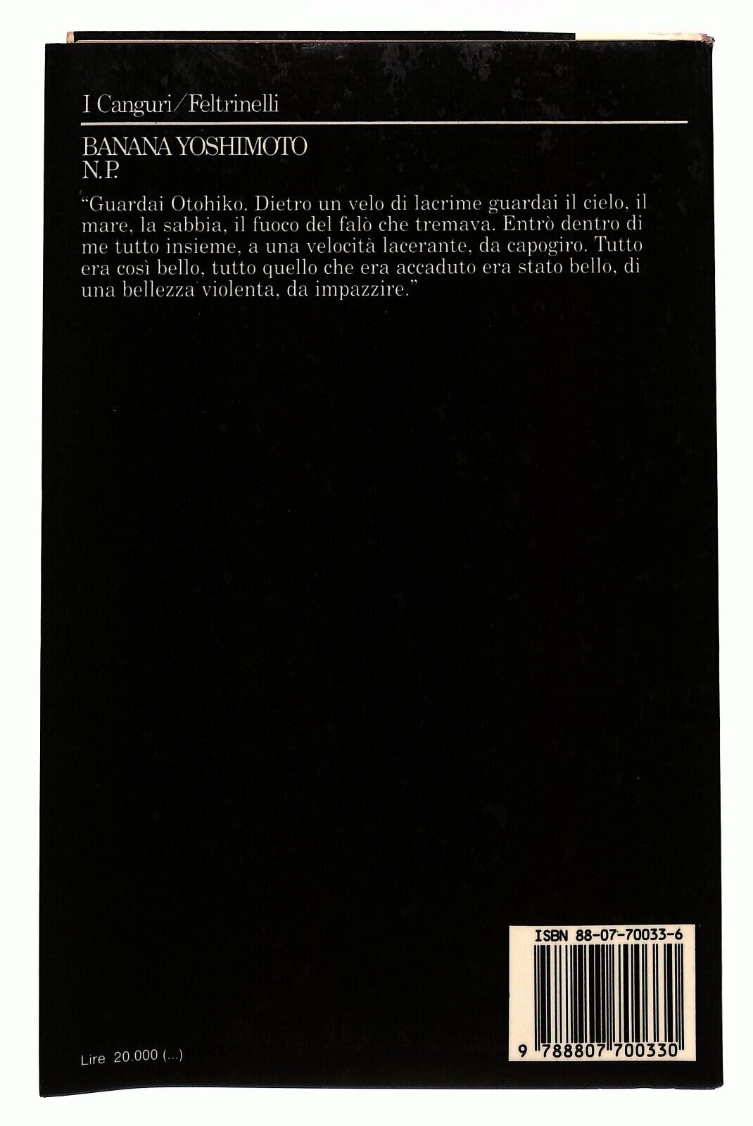 EBOND N. P. Banana Yoshimoto Feltrinelli 1992 Libro LI027219