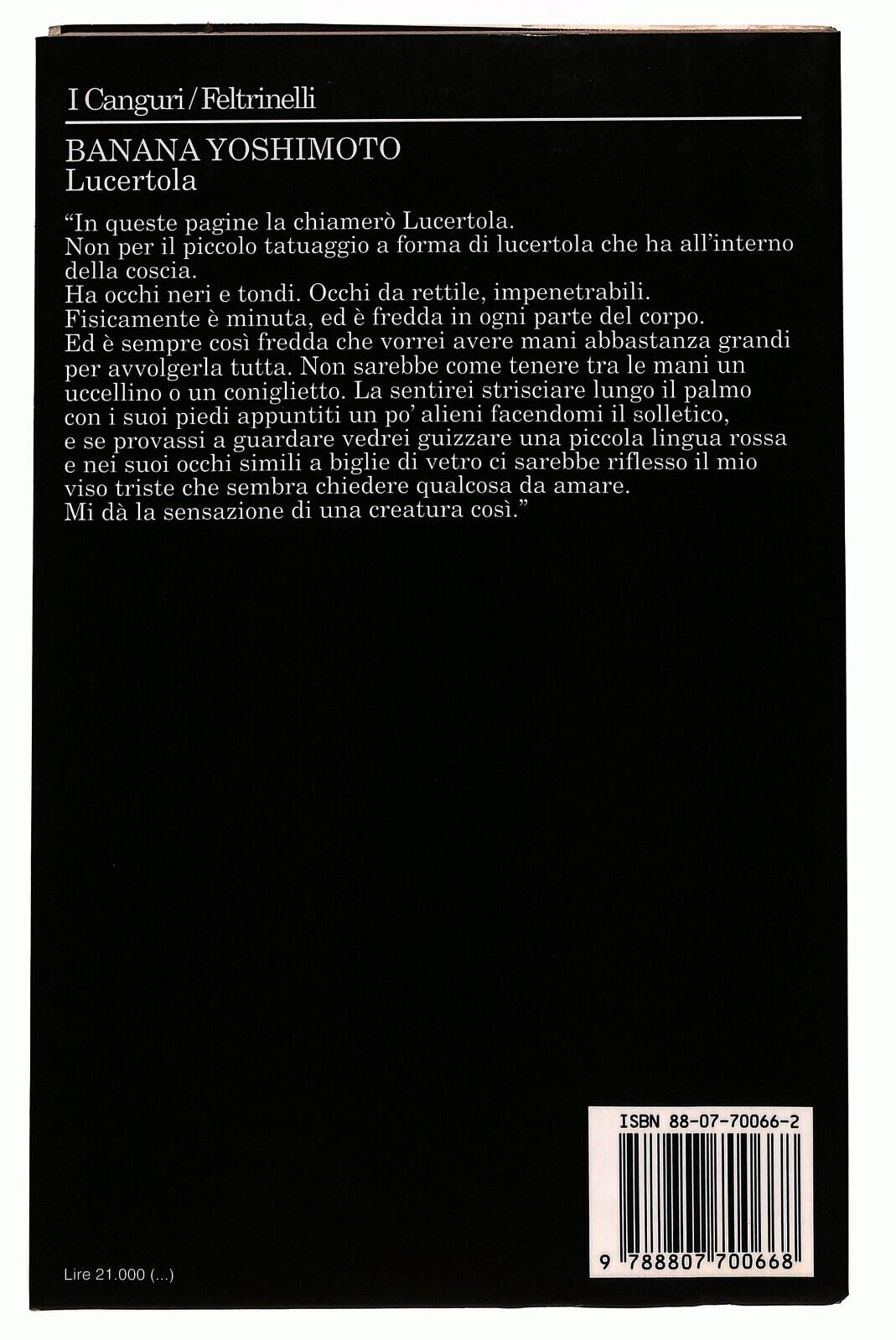 EBOND Lucertola Yoshimoto Banana Feltrinelli Canguri 1995 Libro LI027222