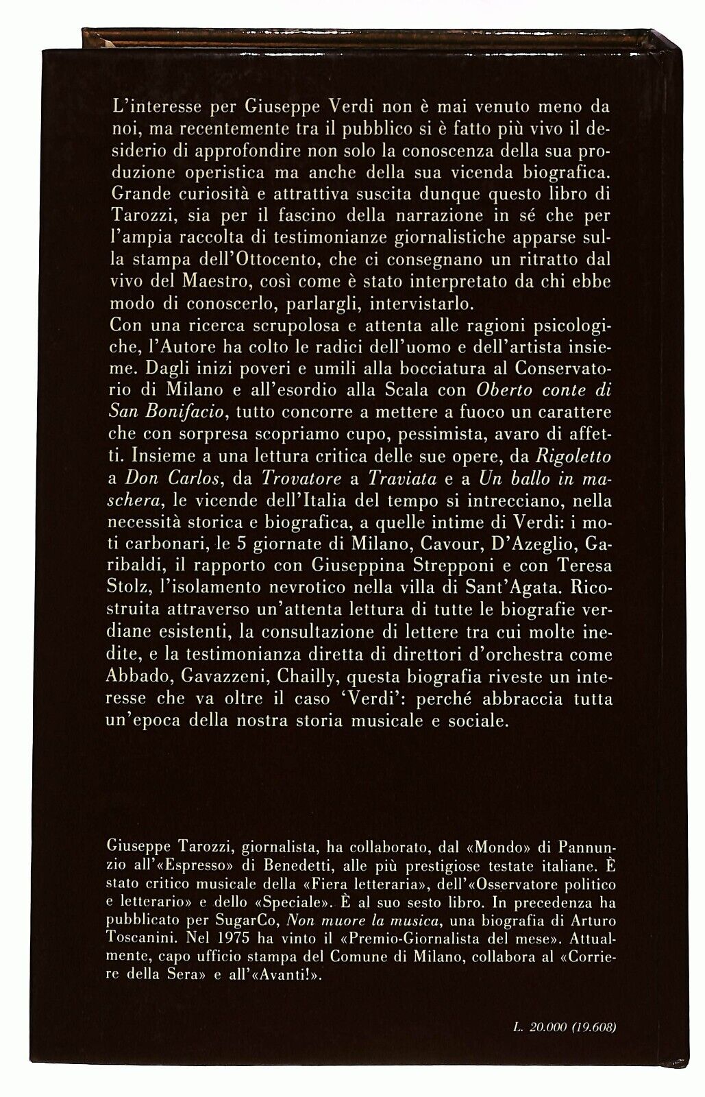 EBOND Giuseppe Verdi Vita e Opere Giuseppe Tarozzi Sugarco 1982 Libro LI027303