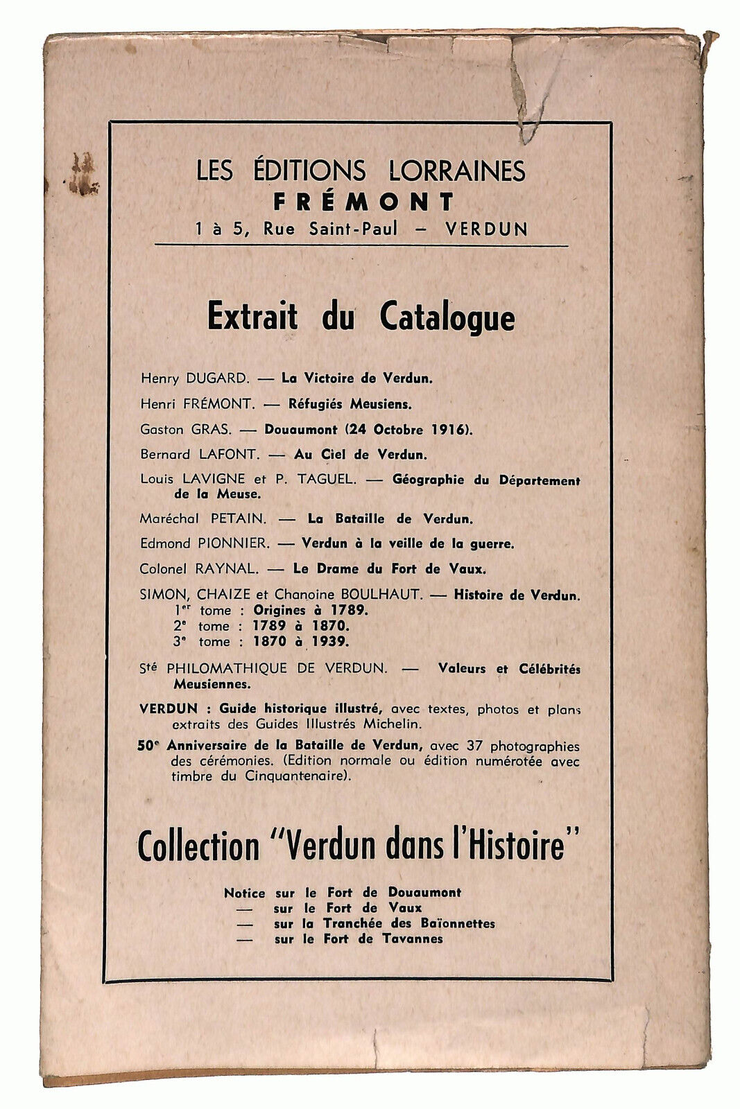 EBOND Verdun Guide Historique Illustre Libro LI027511