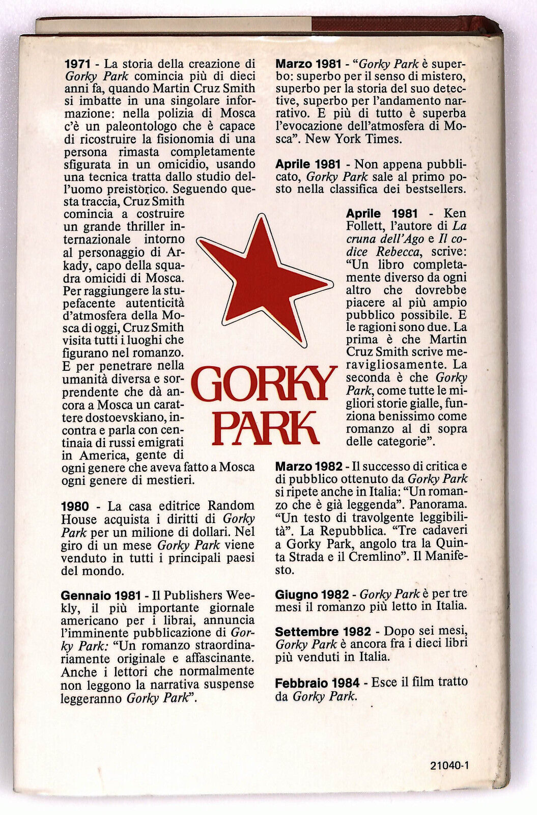 EBOND Gorky Park Di Martin Cruz Smith Libro LI027806