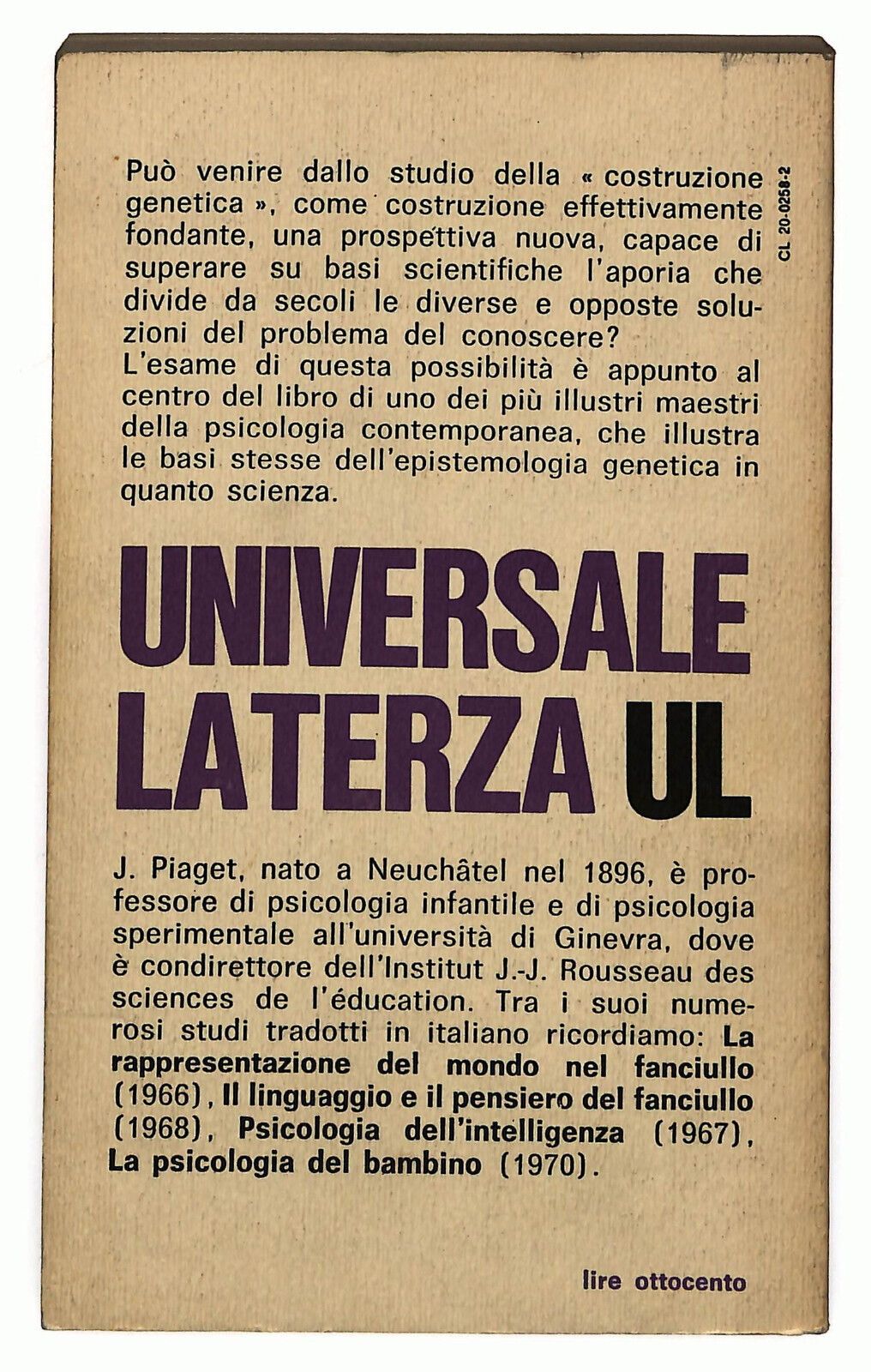 EBOND L'epistemologia Genetica Di Jean Piaget Libro LI027809