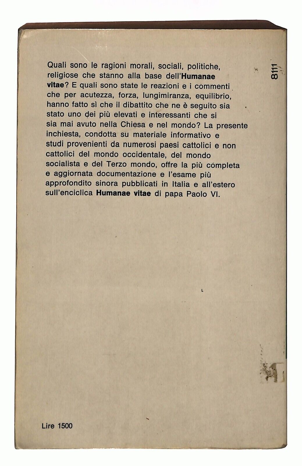 EBOND L’humanae Vitae Inchiesta Joannes F. Vittorino Mondadori Libro LI028202