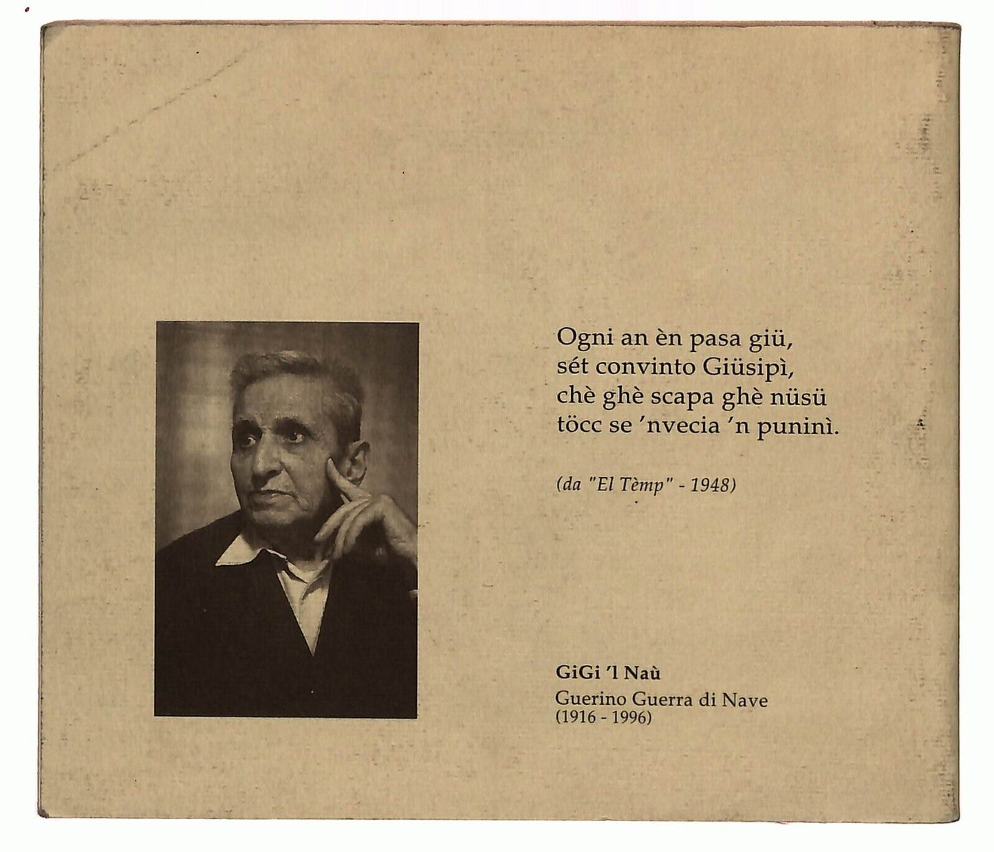 EBOND a Nave Nostra Poesie Dialettali Gigi 'i Nau 1947-1949 Libro LI028307