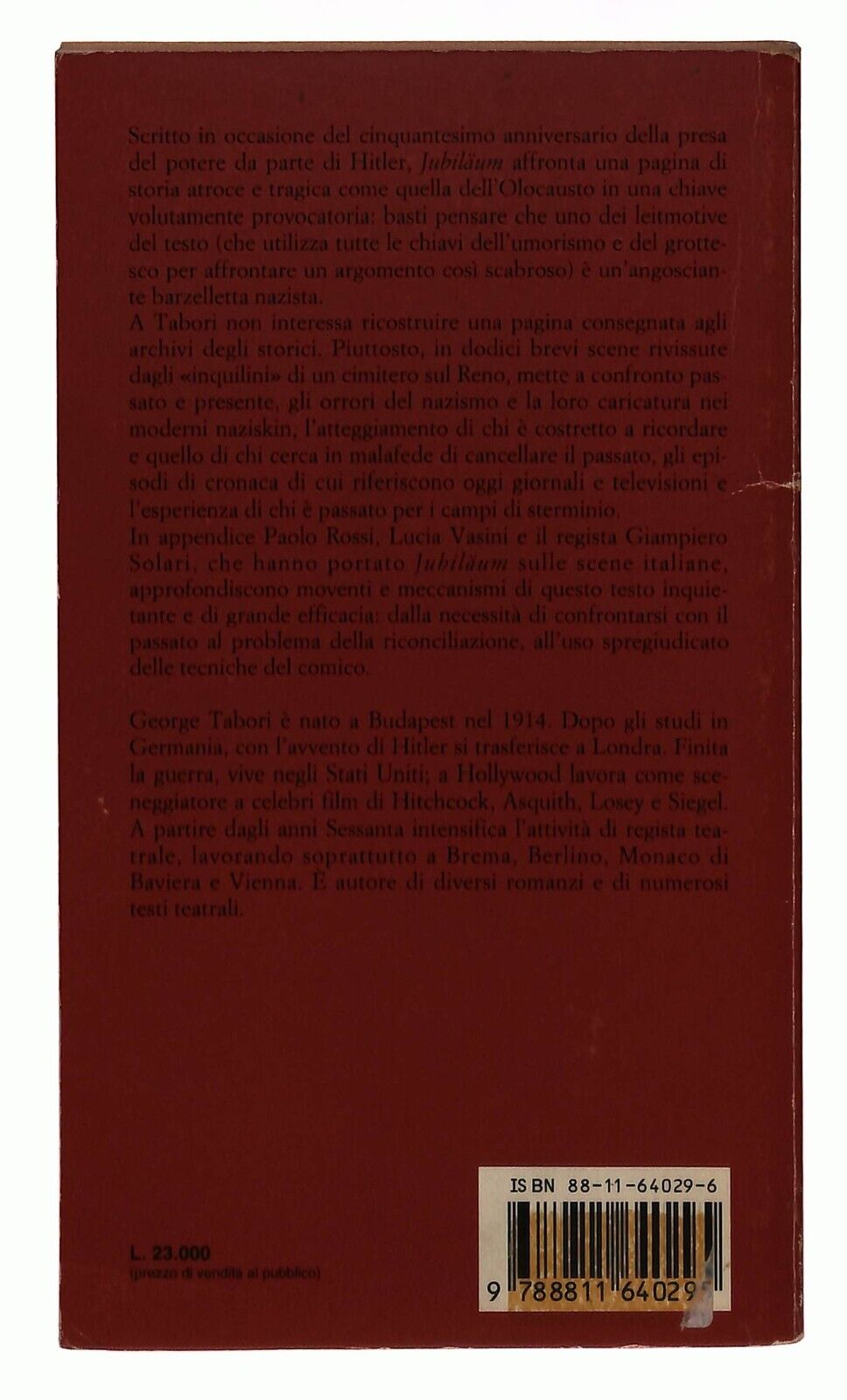 EBOND Jubilaum George Tabori Garzanti1994 Libro LI029068