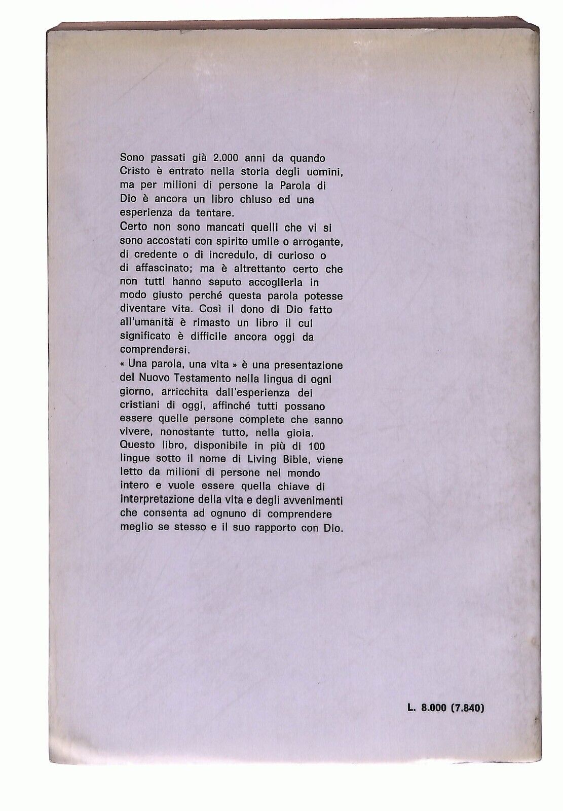 EBOND The Living Bible Una Parola, Una Vita Tip. Poliglotta 1981 Libro LI029113