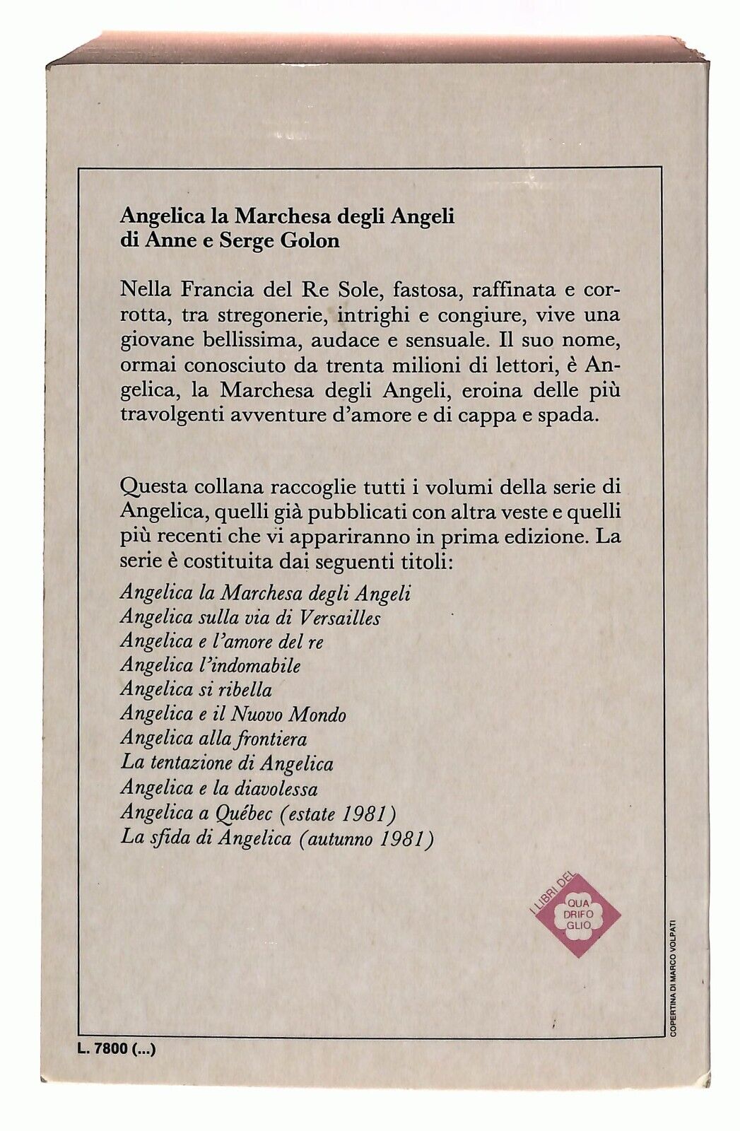 EBOND Angelica La Marchesa Degli Angeli A.s.golon 1981 Libro LI029864