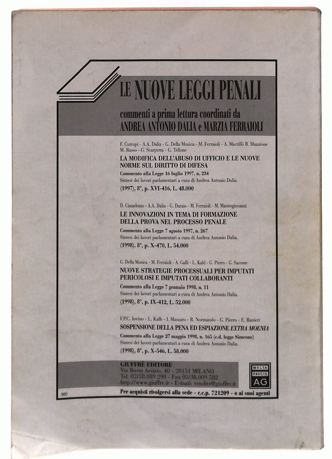 EBOND Cassazione Penale Rivista Mensile Giurisprudenza Dic. 1998 Libro LI030202