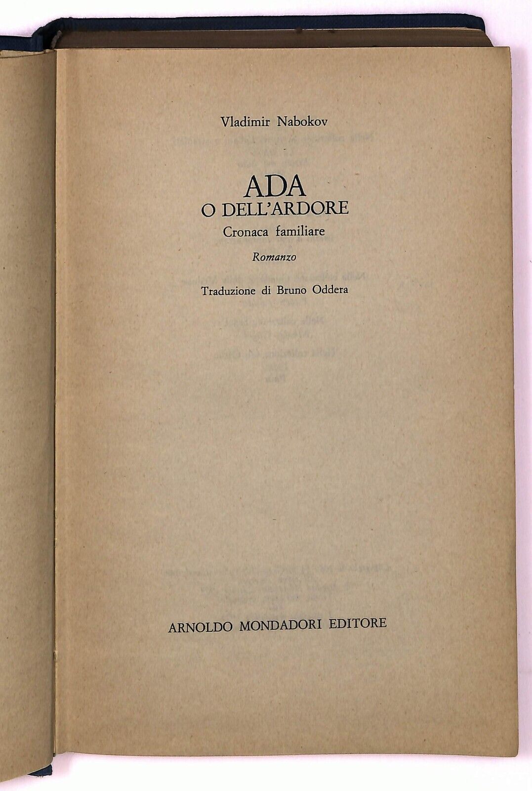 EBOND Ada o Del''ardore Vladimir Nabokov Mondadori 1974 Libro LI030707