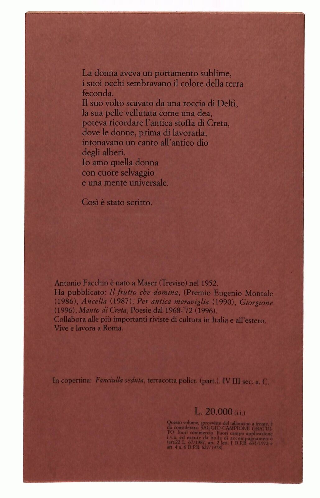 EBOND La Fanciulla Di Delfi Antonio Facchin 2000 Autografato Libro LI030752