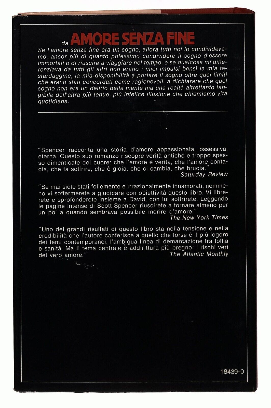 EBOND Amore Senza Fine Scott Spencer Mondadori 1980 Libro LI031107