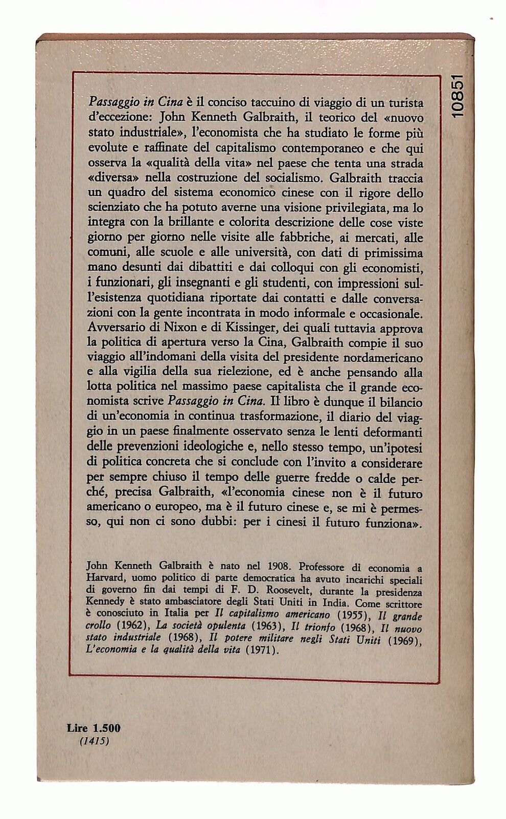 EBOND Passaggio In Cina J.k.galbraith Mondadori 1973 Libro LI031213