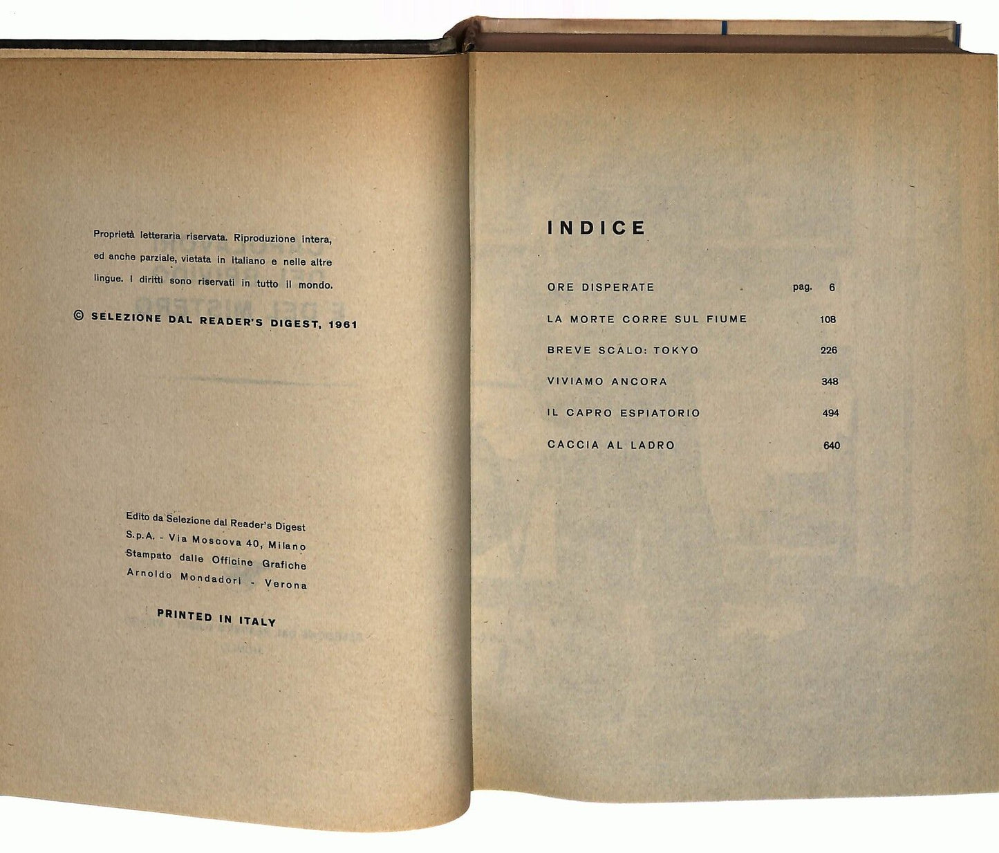 EBOND Capolavori Del Brivido e Del Mistero Selezione 1961 Libro LI031260