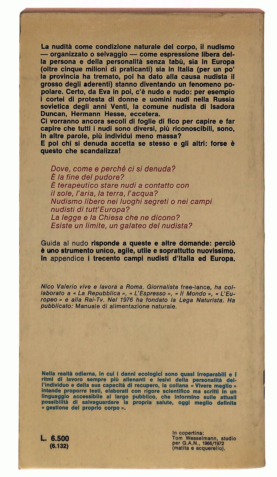 EBOND Guida Al Nudo Campi Per Nudisti Nico Valerio Sugarco 1980 Libro LI031365