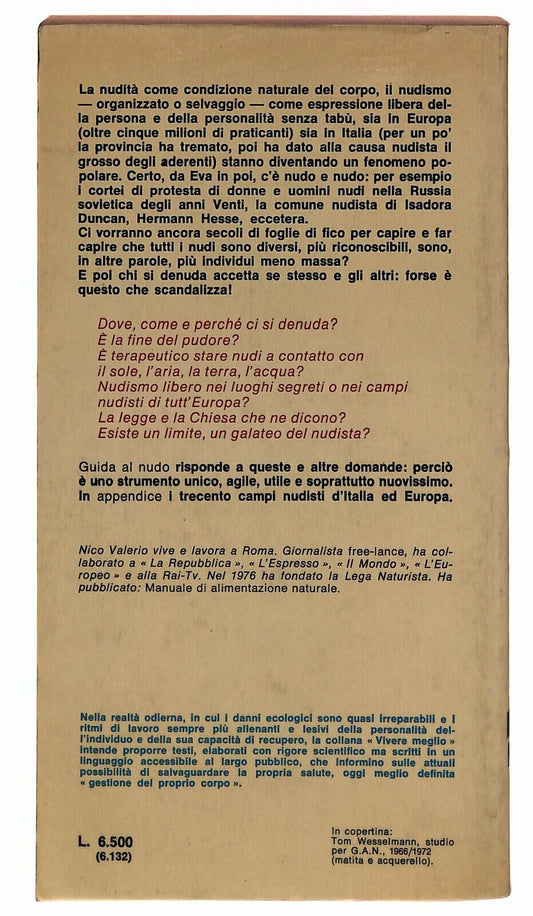 EBOND Guida Al Nudo Campi Per Nudisti Nico Valerio Sugarco 1980 Libro LI031365