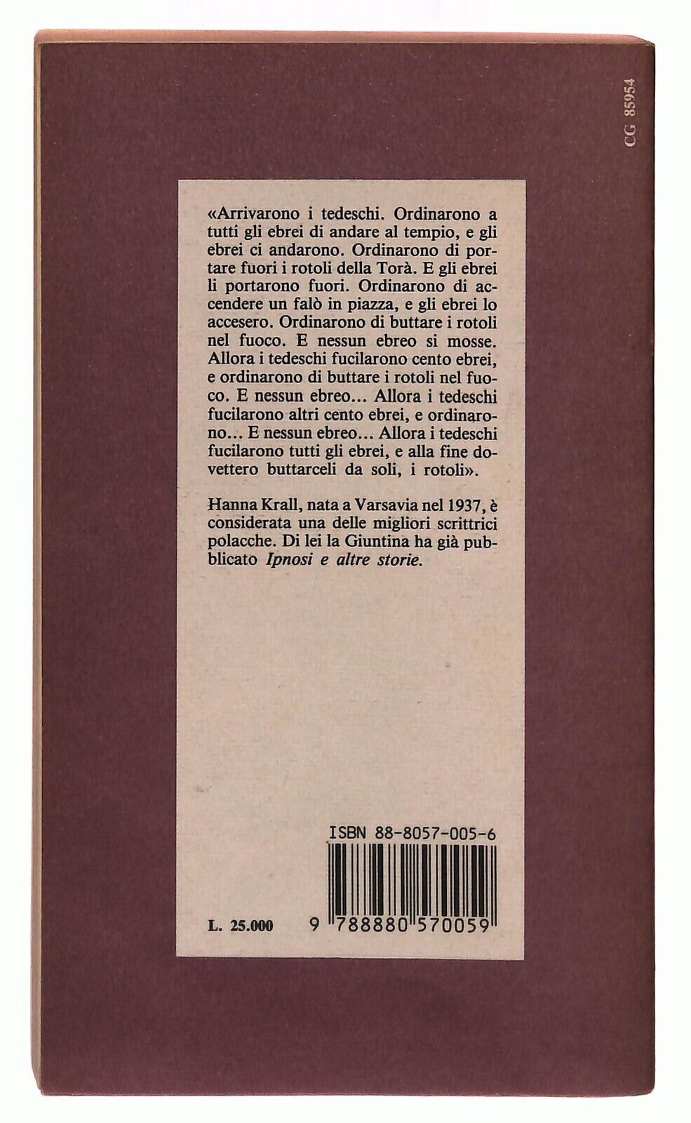 EBOND La Festa Non e La Vostra Di Hanna Krall Giuntina 1995 Libro LI031810