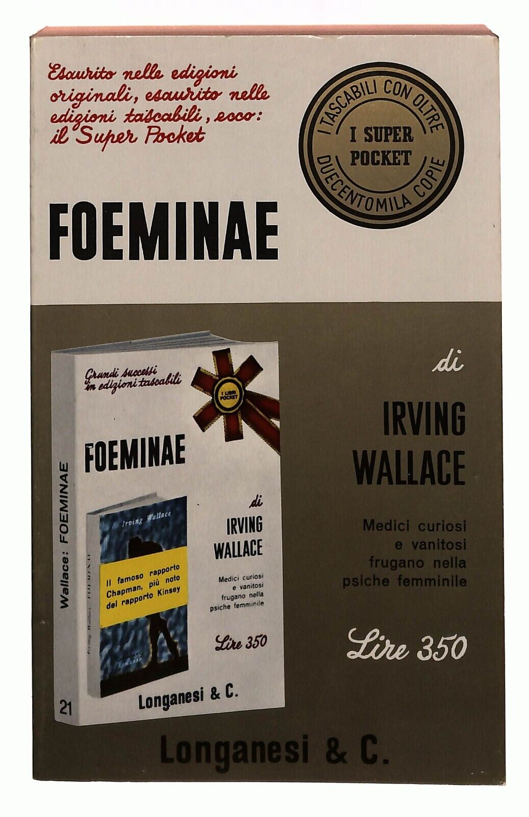 EBOND Foeminae Irving Wallace Longanesi 1965 Libro LI032456