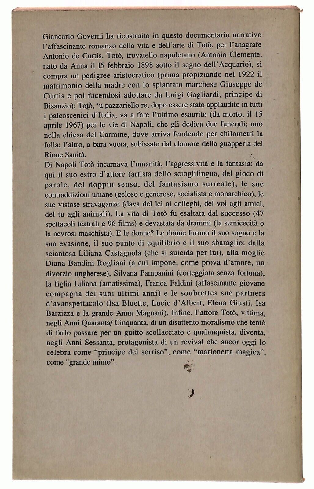 EBOND Vita Di Toto Giancarlo Governi 1992 Libro LI033163