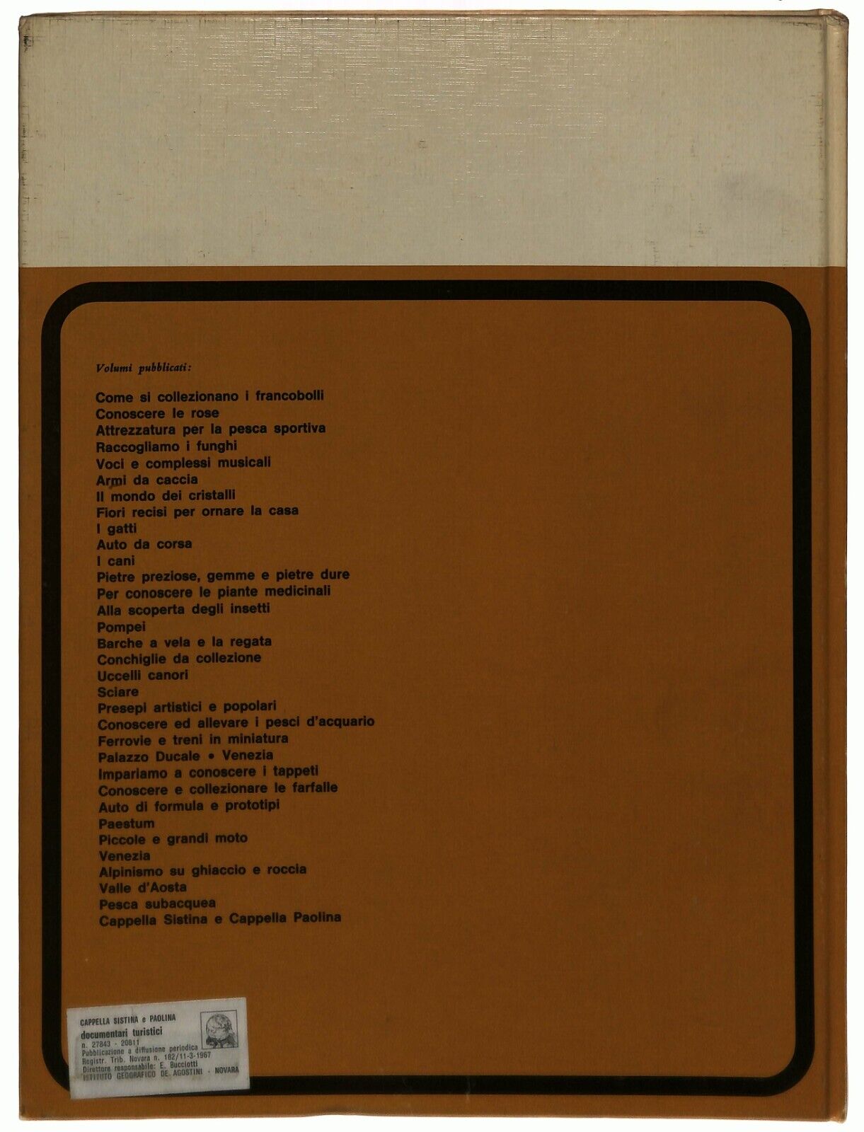 EBOND Cappella Sistina e Cappella Paolina Deagostini 1971 Libro LI033170