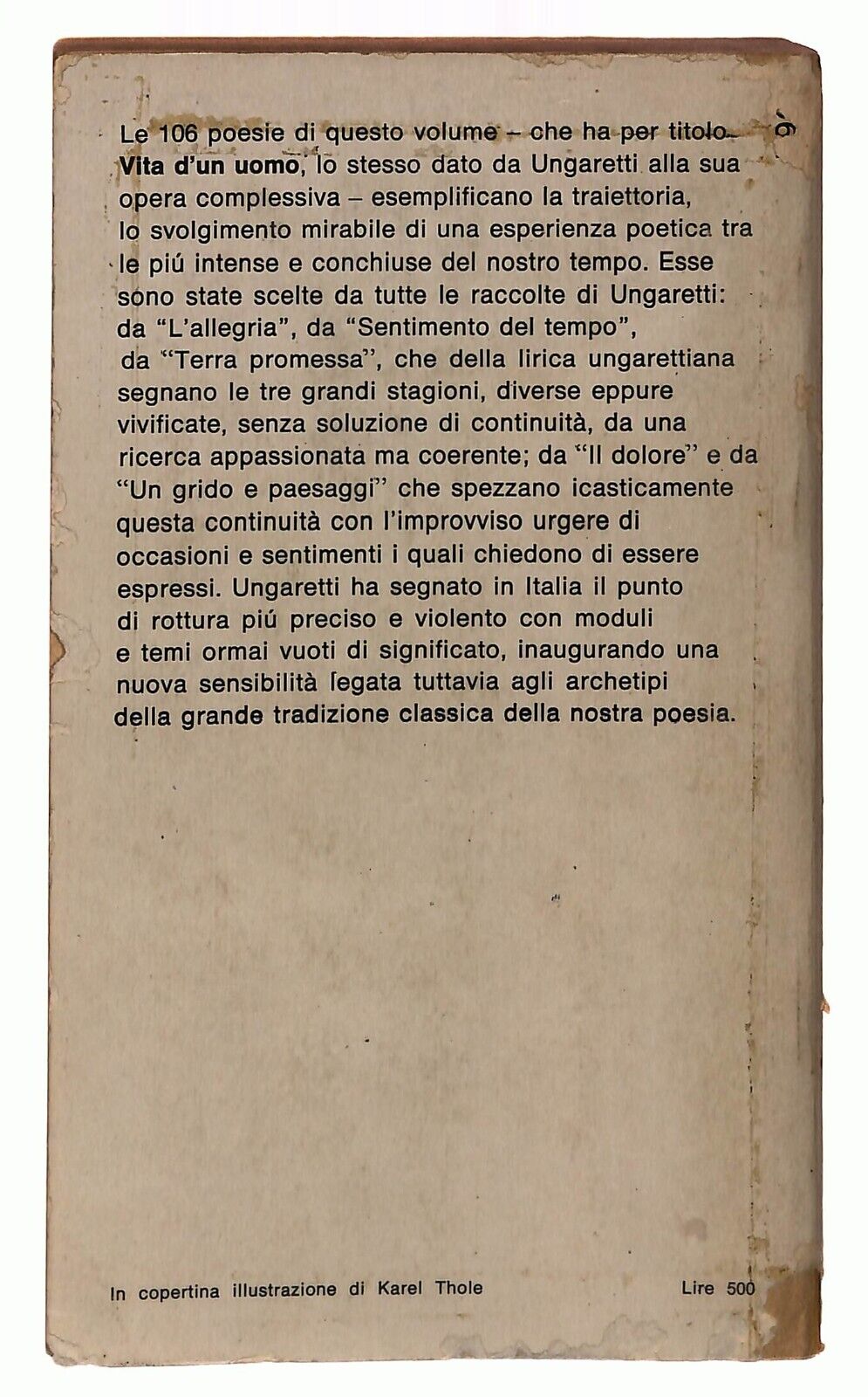 EBOND Giuseppe Ungaretti Vita D'un Uomo 106 Poesie 1914-1960 Libro LI033188