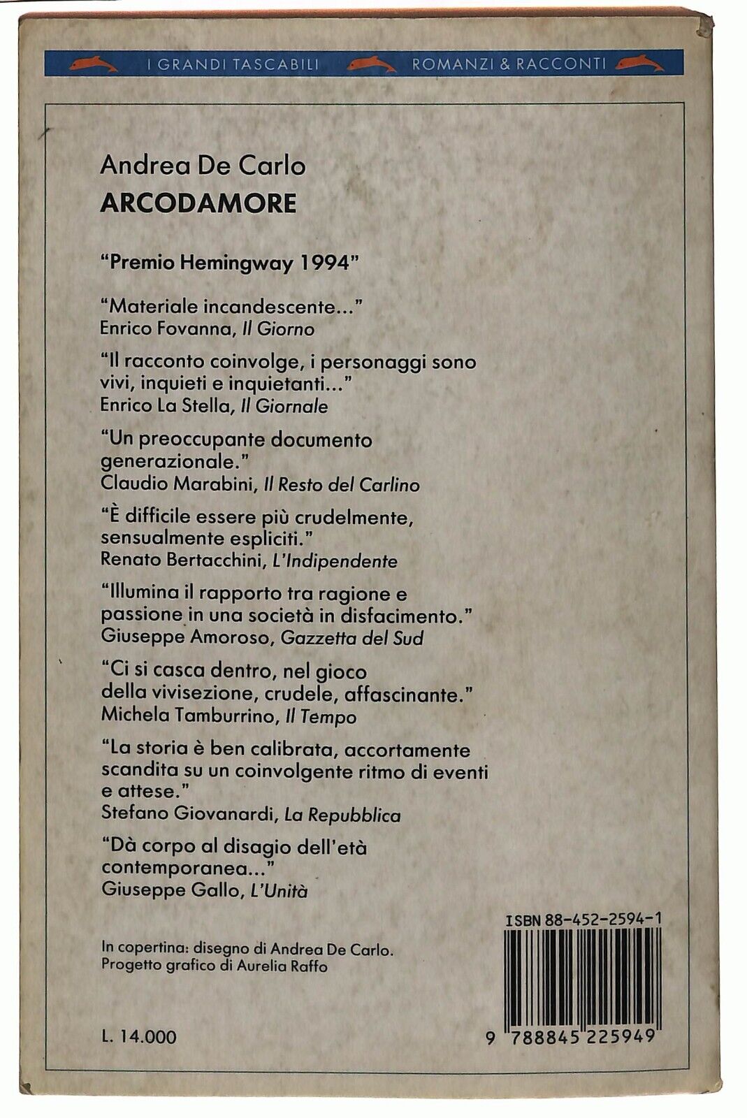 EBOND Arcodamore De Carlo Andrea Bompiani Libro LI033205